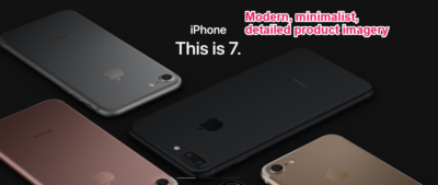 شركة آبل تستخدم ألوان خلفية صارخة ومتناقضة للحفاظ والتركيز على المنتج