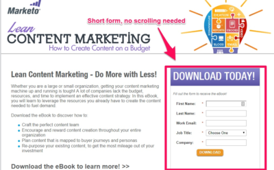 الحد من طول شريط التمرير كما فعلت شركة Marketo